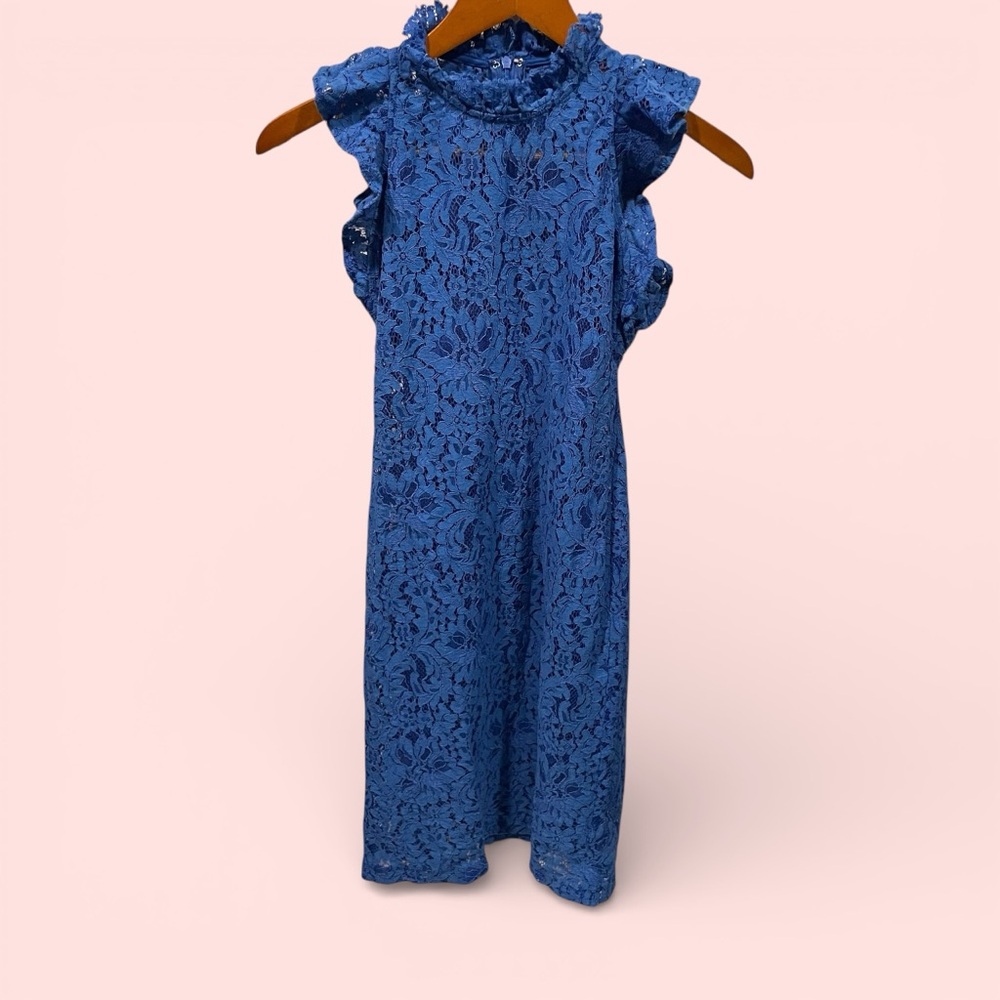 Cute royal blue lace ruffle mini bodycon dress see through mini sexy fairy